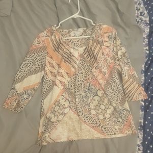 Women's Liz Claiborne 3/4 Sleeve Size Lrg Pink top